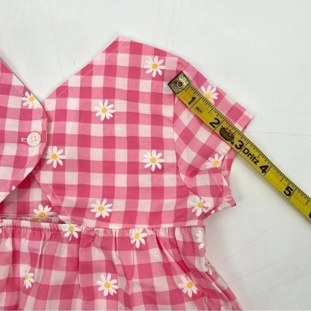 NWT CARTER'S Girl's Pink & White Gingham Checkered Lightweight Blouse Size 24M
